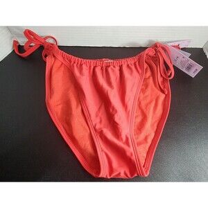 Wild Fable Tie Low Rise High Leg Cheeky Bikini Swim Bottoms Size XL (16) Red